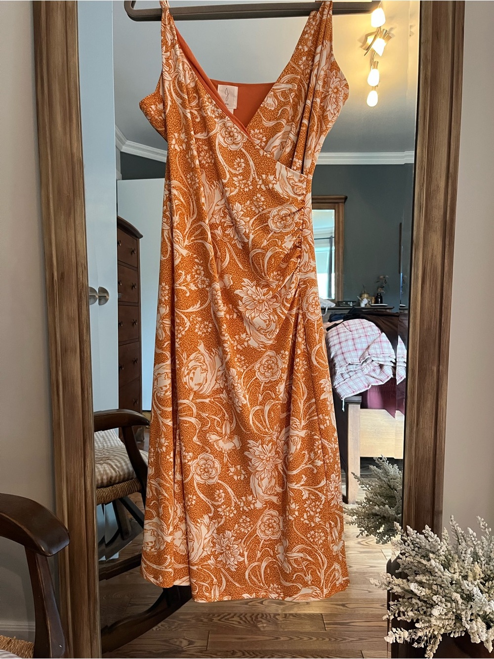 Joie orange v-neck dress